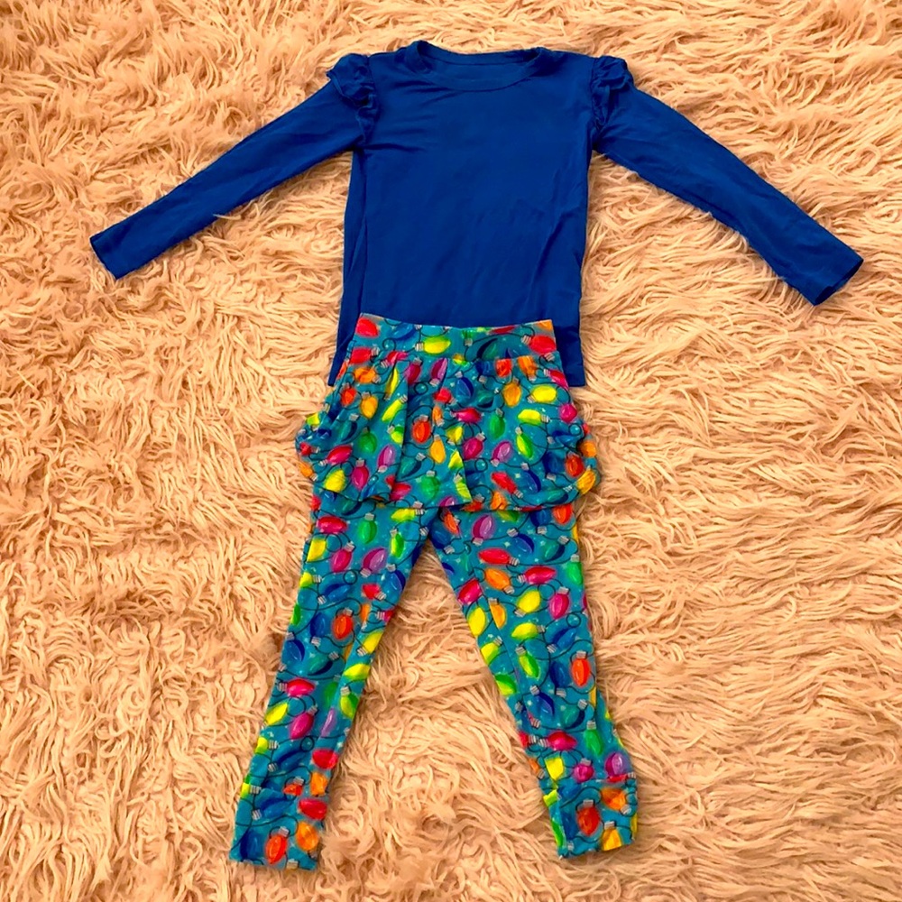 Christmas Lights Pajama for girls 2T Birdie Bean